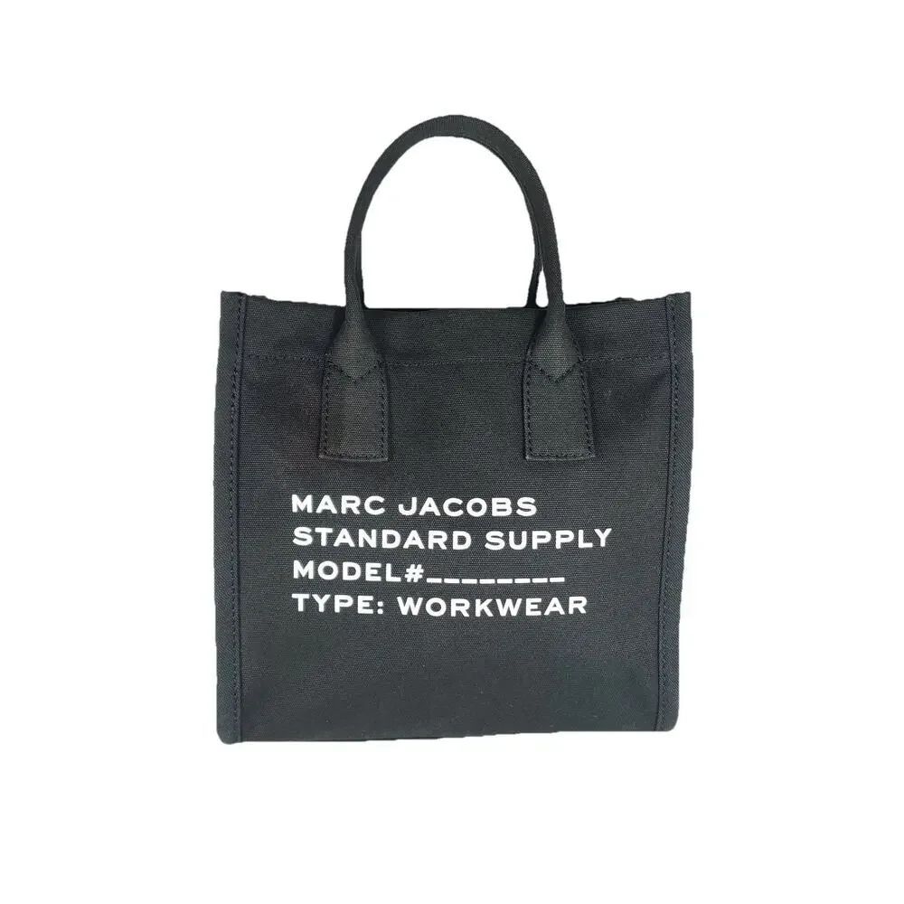 MARC JACOBS Standard Supply Black Canvas Large Tote Bag Handbag